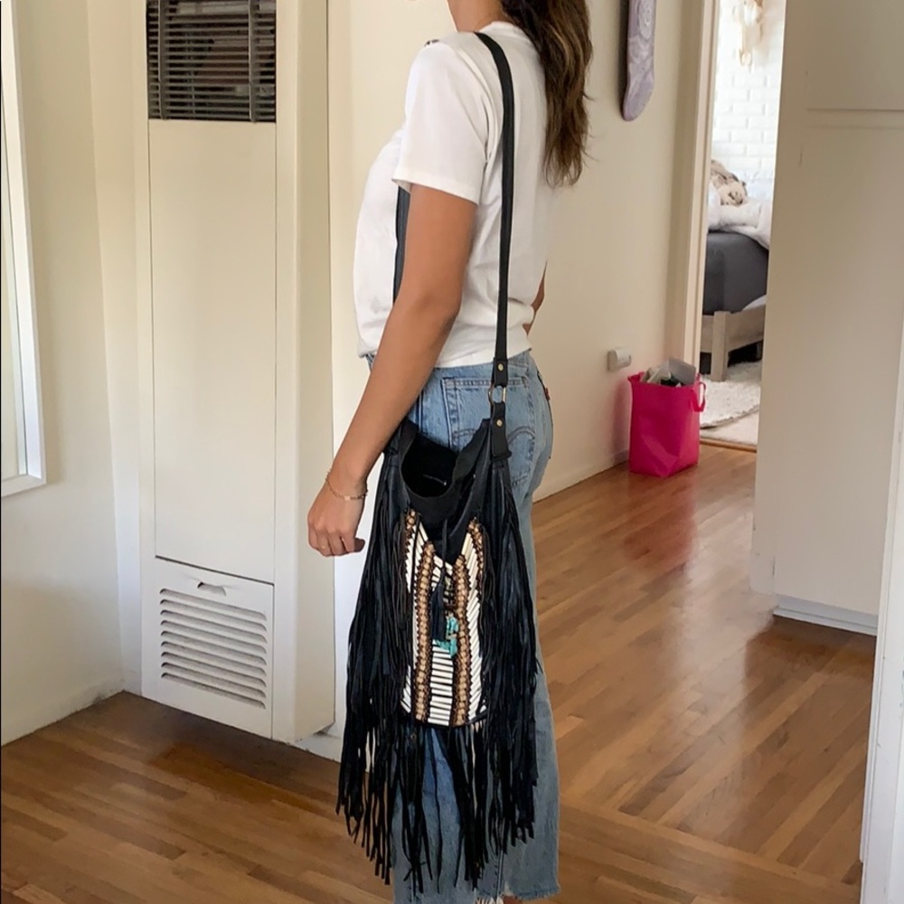 Gypsy Soul Designs Bone and Leather Tassel Bag